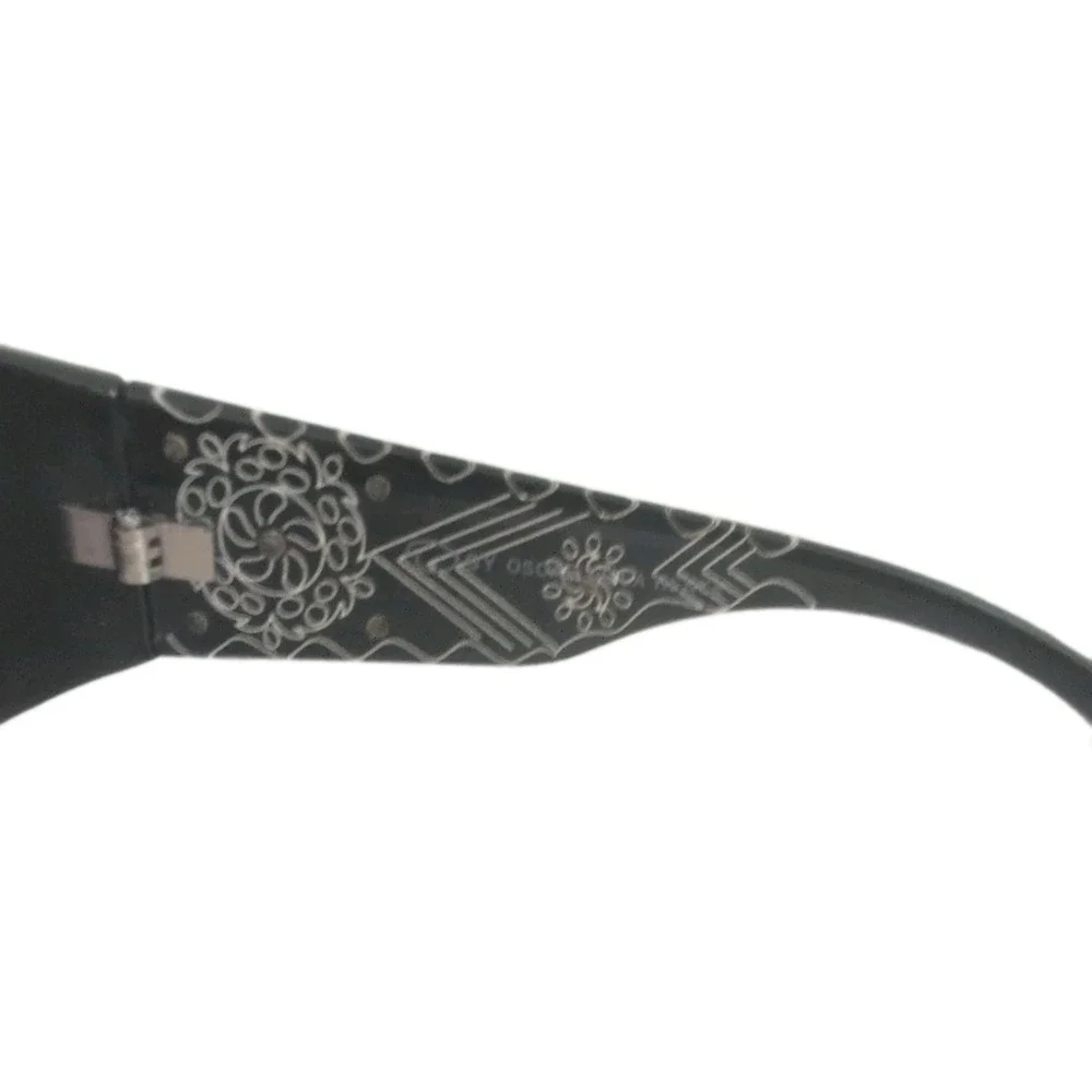 Vintage Oscar de la Renta Sunglasses MOD 1027 001 Black Wrap Shield Y2K